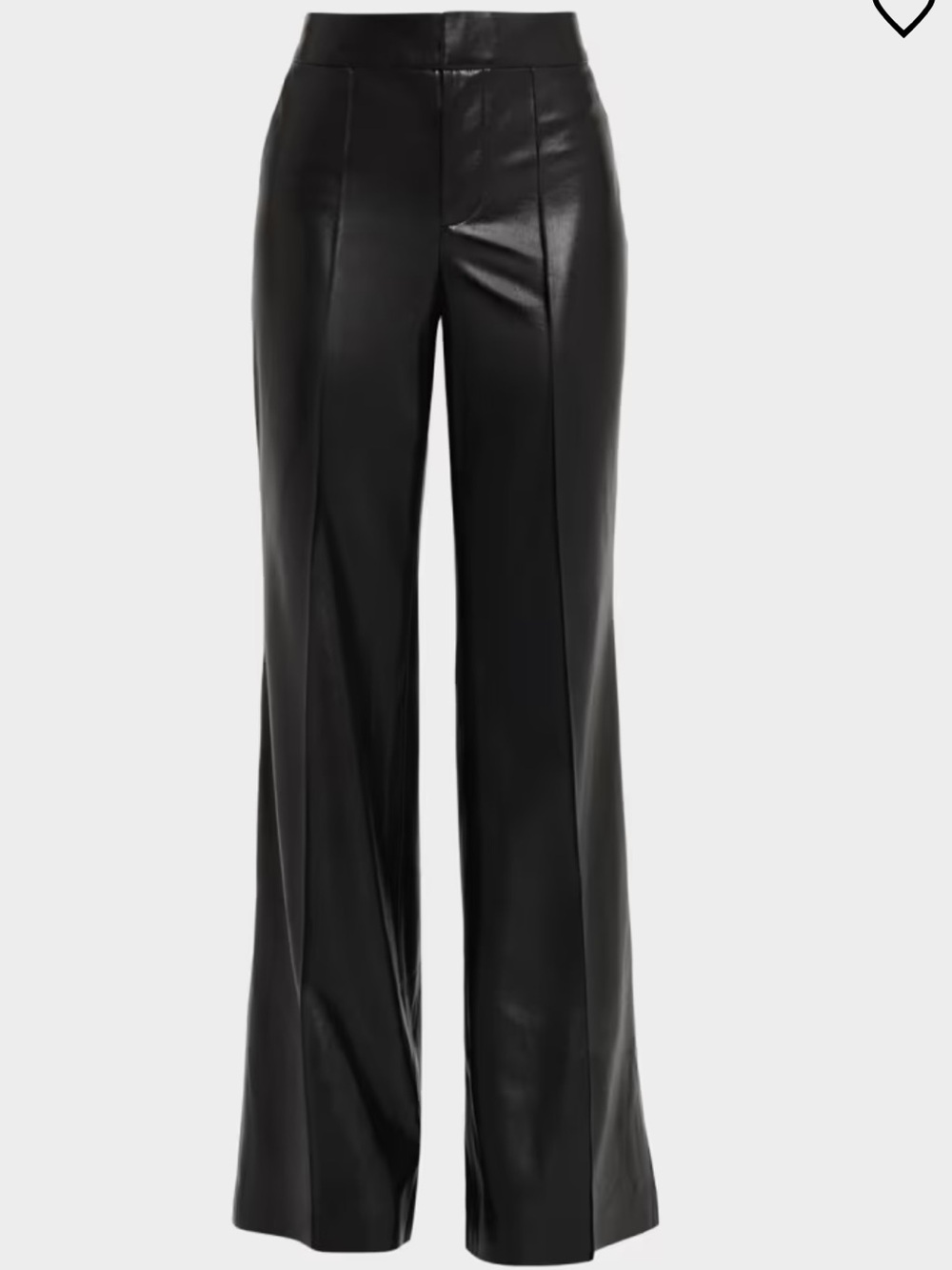 Alice + Olivia Black Vegan Leather Wide-Leg Pants